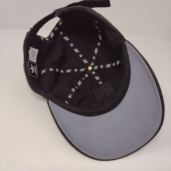adidas Gold Trefoil Logo Black Slideback Hat Cap Adjustable Embroidered One Size - Picture 8 of 10